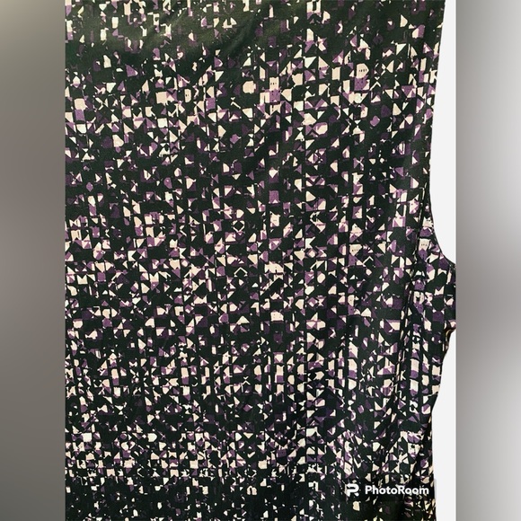 NWT Ivanka Trump asymmetrical cowl neck Sleeveless black purple size large - Picture 4 of 6